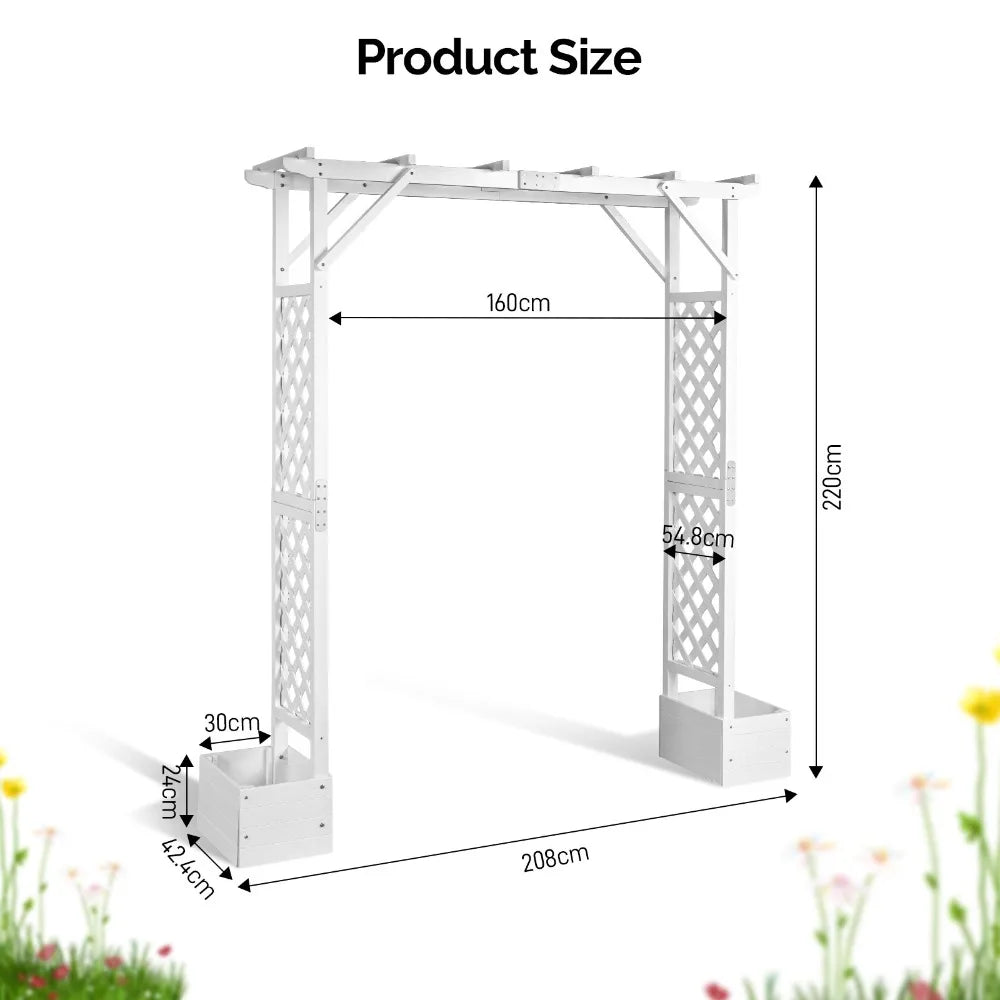 Guangdong Wooden Garden Arch Arbor With Planter Trellis Wedding
