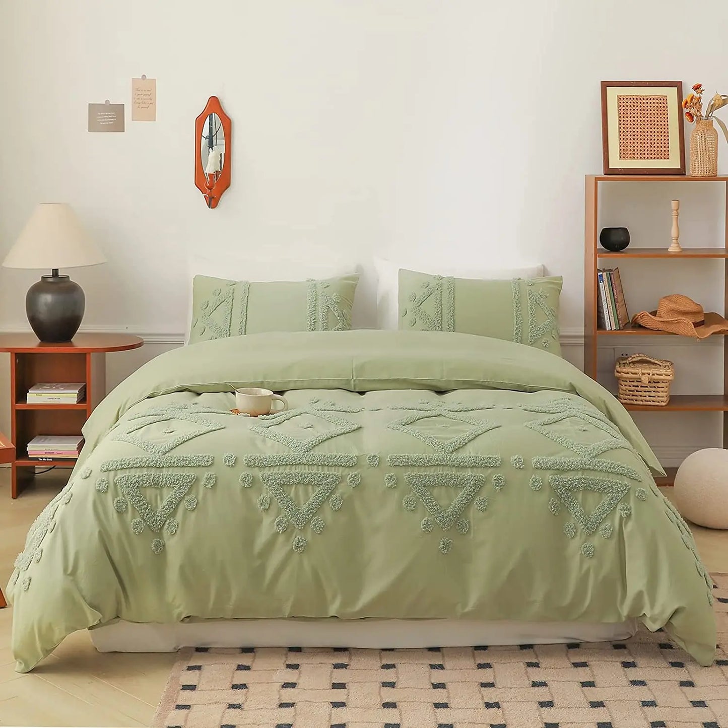 Simple Opulence Cotton Bedding Set Duvet Cover Shams 3 Piece