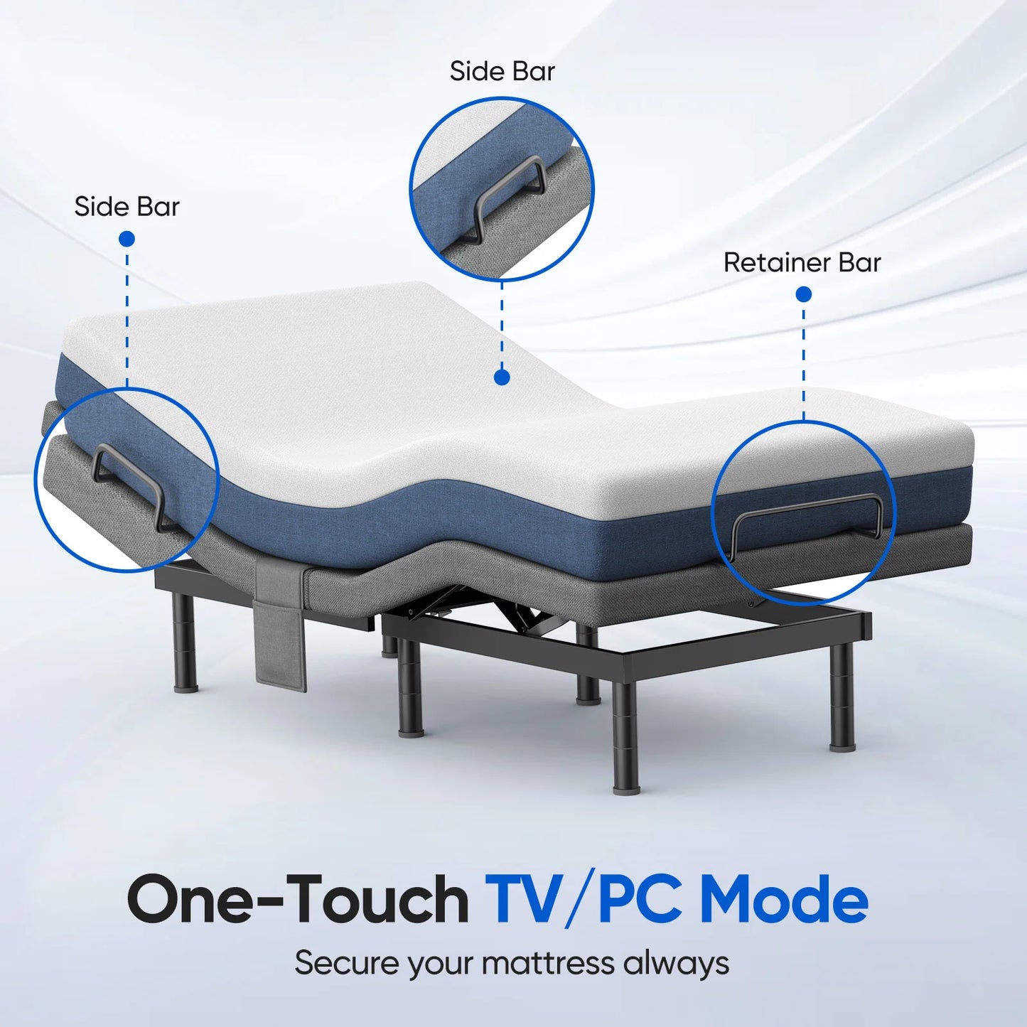 Furgle Adjustable Bed Base With Massage And Remote