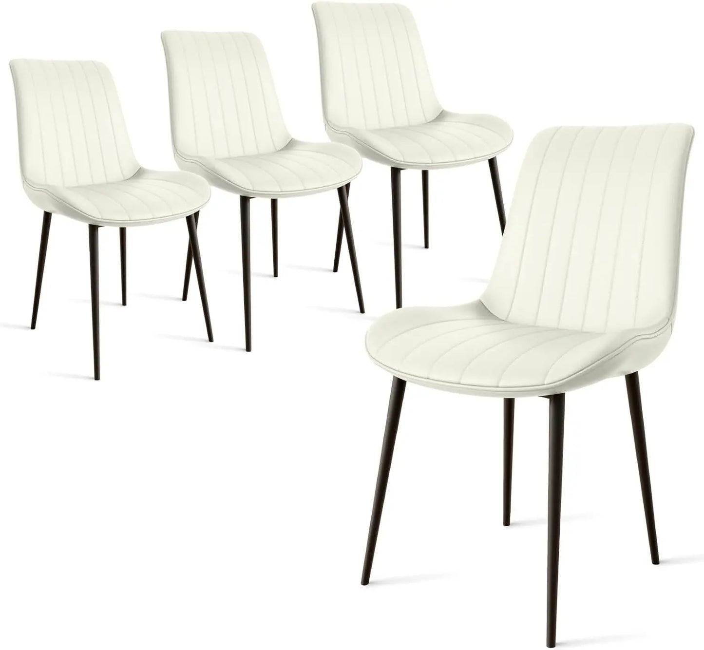 HUANZHUANG Leather Modern Dining Chairs Set of 8