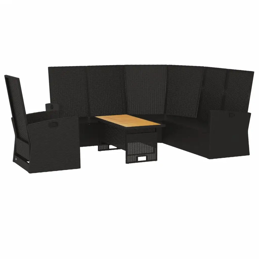 VidaXL 3 Piece Patio Lounge Set With Cushions Poly Rattan