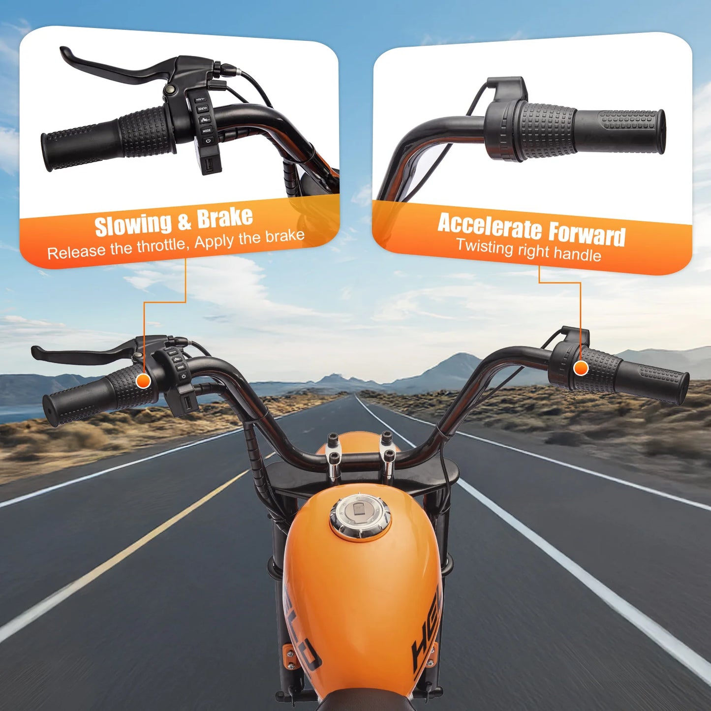 Mukidy 24V Kids Electric Dirt Bike Ride On Toy Car