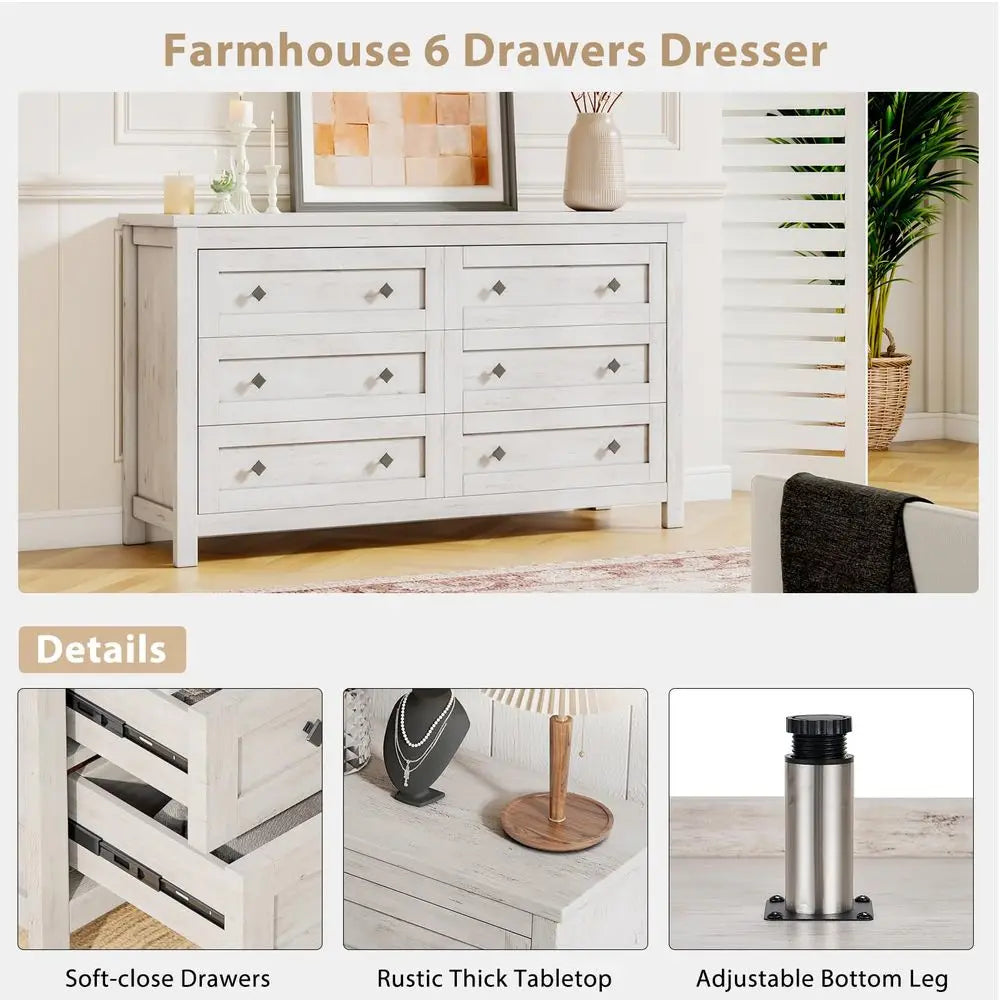 Farmhouse Bedroom Set With Dresser And Nightstands