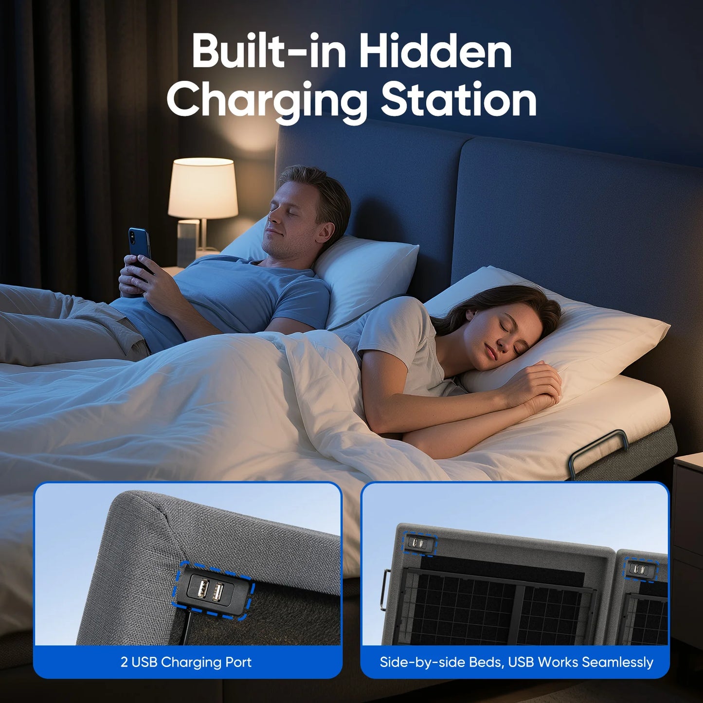 Furgle Adjustable Bed Base With Massage And Remote