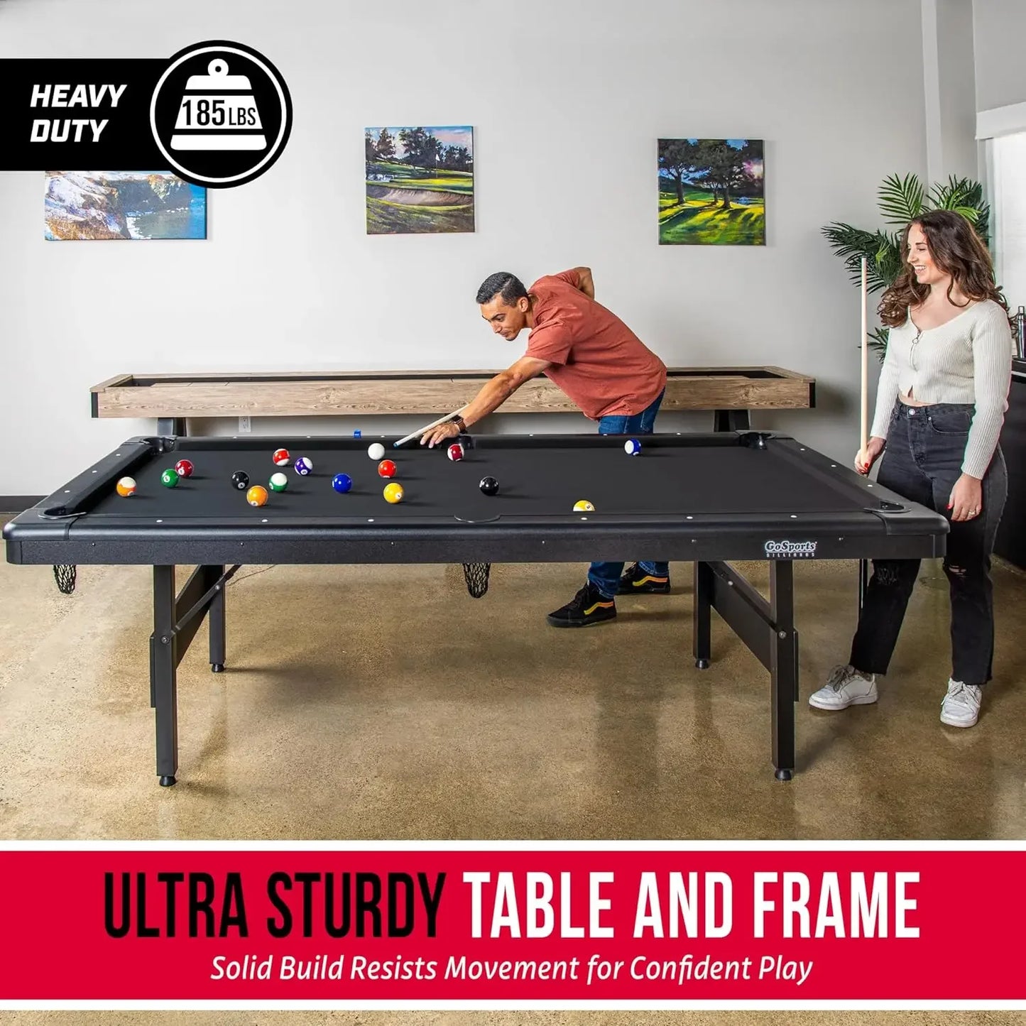 Portable Billiards Table With Full Ball Set And Cues