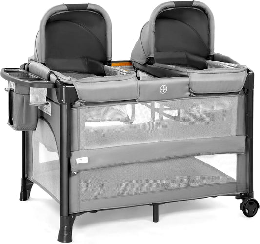 Baby Bedside Bassinet Sleeper Convertible to Playpen With Wheels