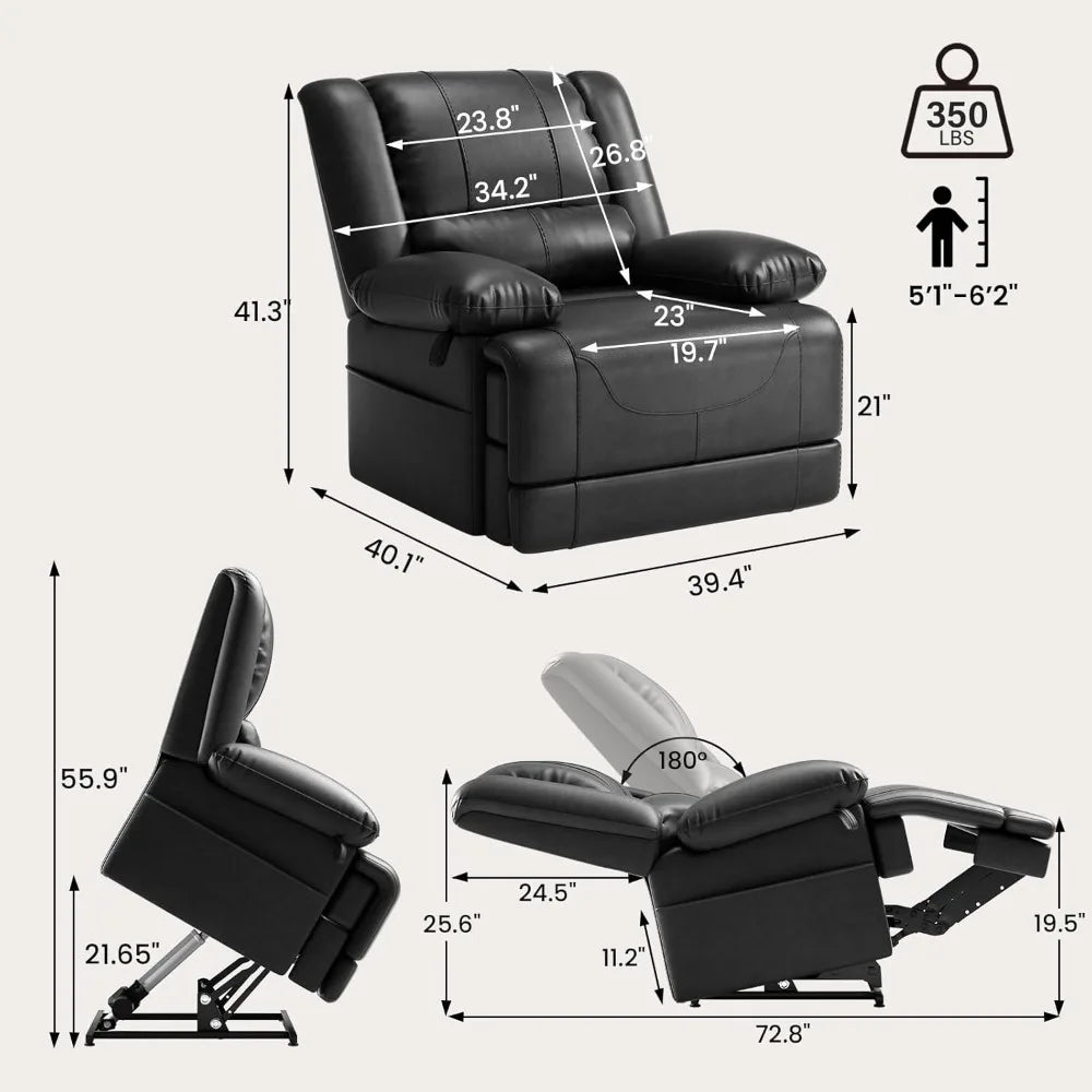 LZJV UltraComfort Dual Motor Power Lift Recliner With IntegratedTechnology Massage