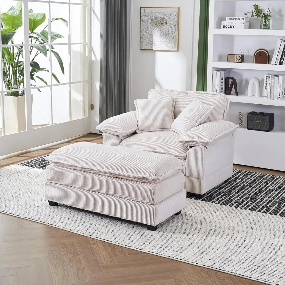 HUANZHUANG Chaise Lounge Indoor Cozy With Armrest And Deep Seat