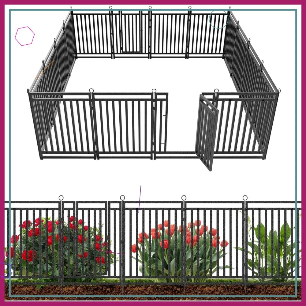 Metal Garden Fence No Dig Dog Fence For Yard And Patio