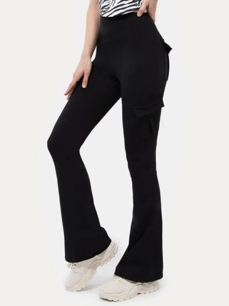 High Waisted Yoga Leggings Butt Lifting Wide Leg Tummy Control
