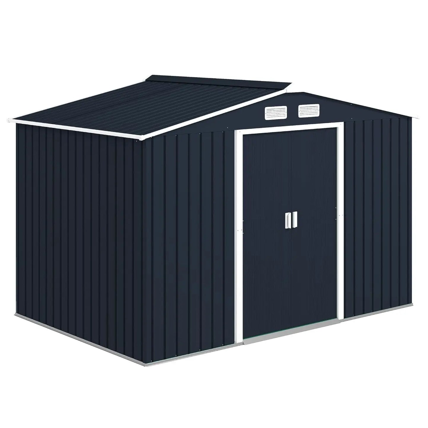 Metal Outdoor Storage Shed With Double Lockable Doors And Air Vents