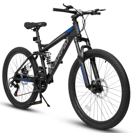 Ecarpat Dual Full Suspension Mountain Bike 21-Speed Disc Brakes