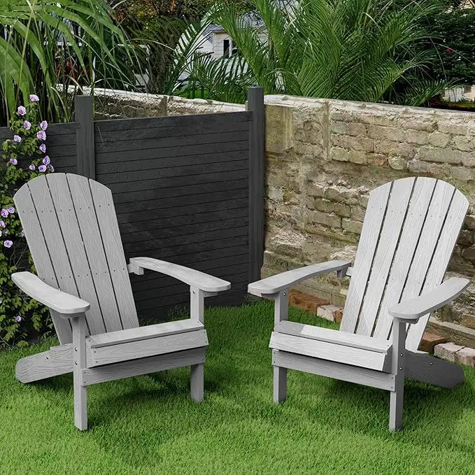 HUANZHUANG Adirondack Chairs 2 Pack Plastic Outdoor Chairs