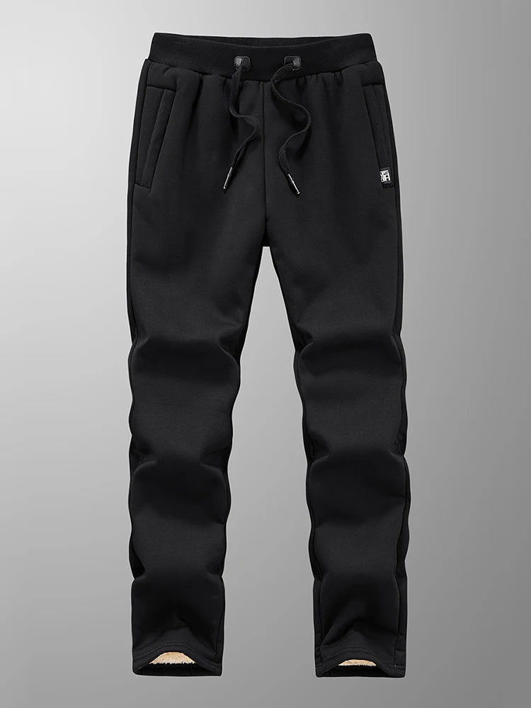 Anbican Winter Men's Fleece Joggers With Zip Pockets