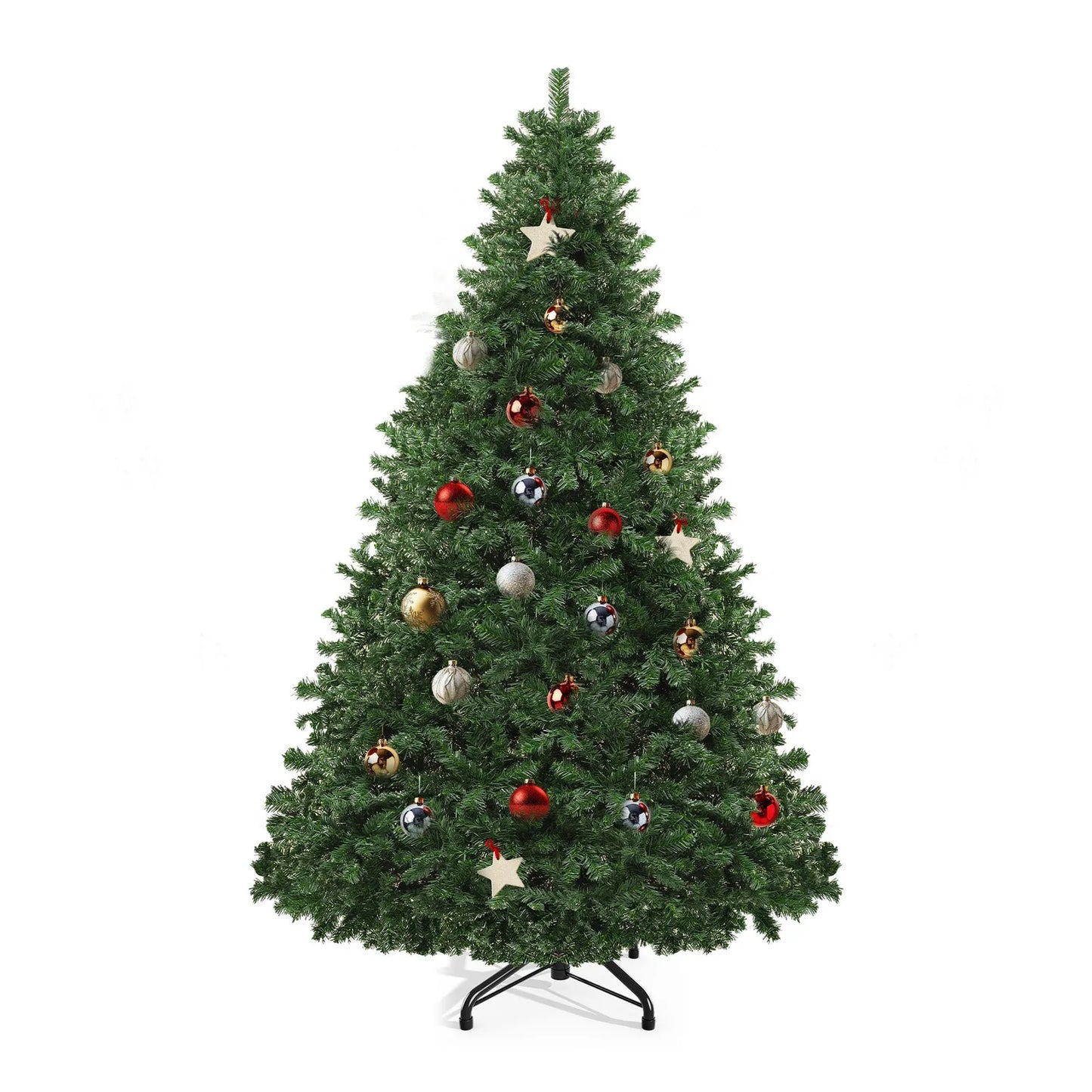 Artificial Pine Christmas Tree With Foldable Base And Metal Hinges