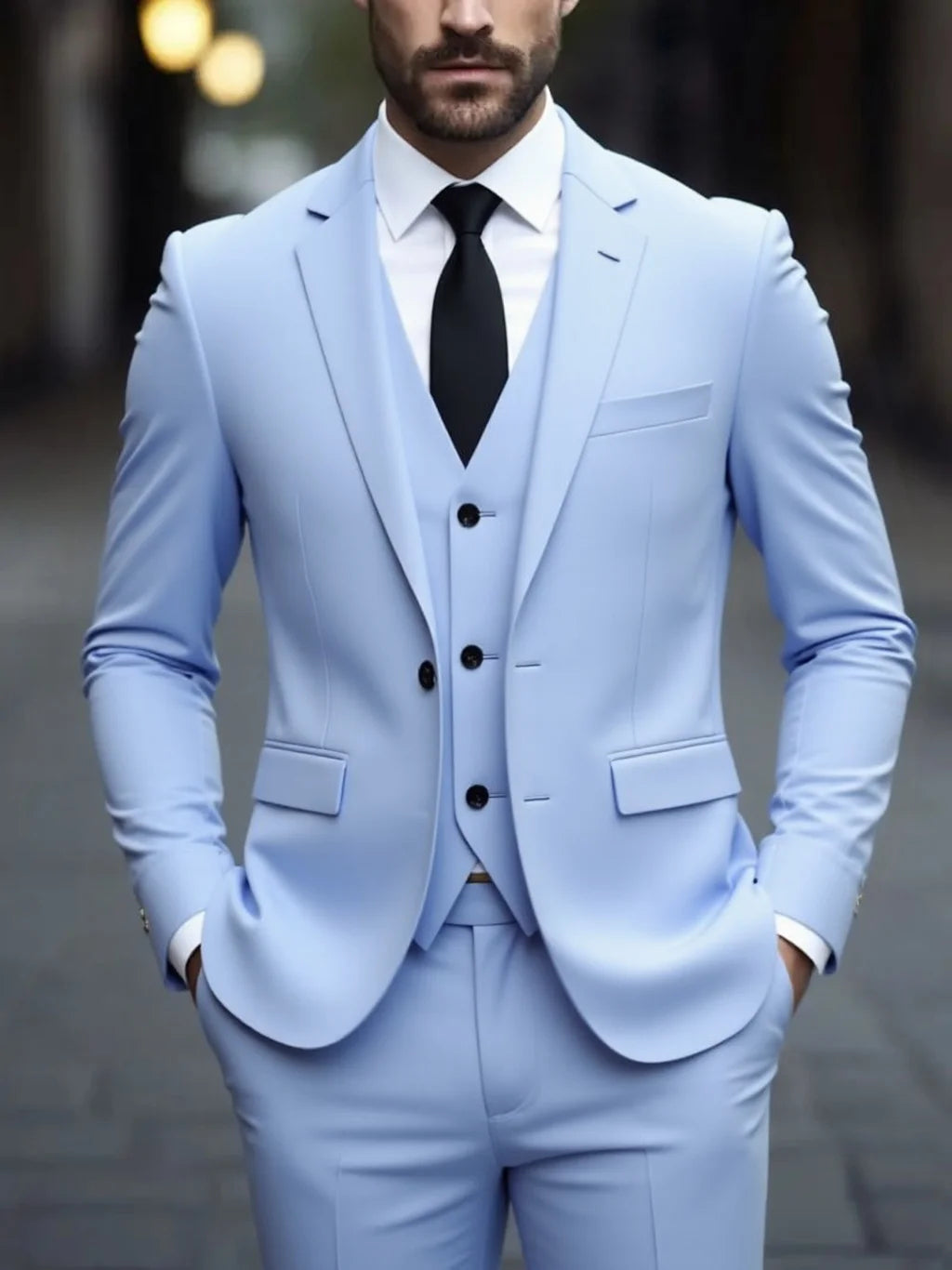SONGWEJi Three-Piece Suit Anti-Wrinkle No-Iron Formal Business Wear