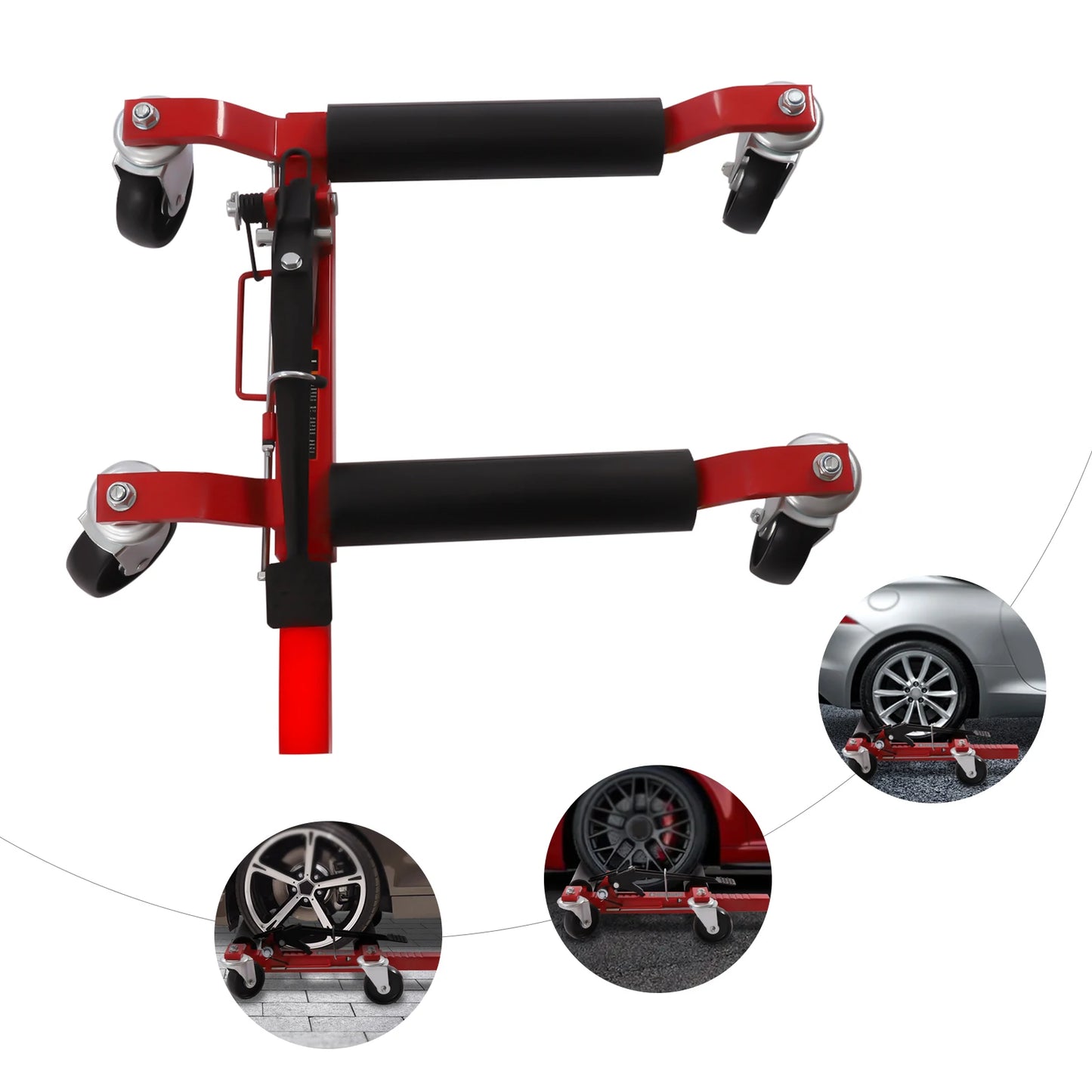 Hign-concerned 1500lb Truck Wheel Moving Dolly With Ratchet Tire Lift And Retractable Design