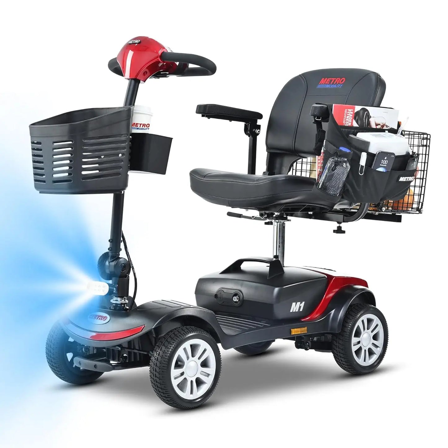 Four Wheel Powered Mobility Scooter 300 Pounds Capacity For Adults