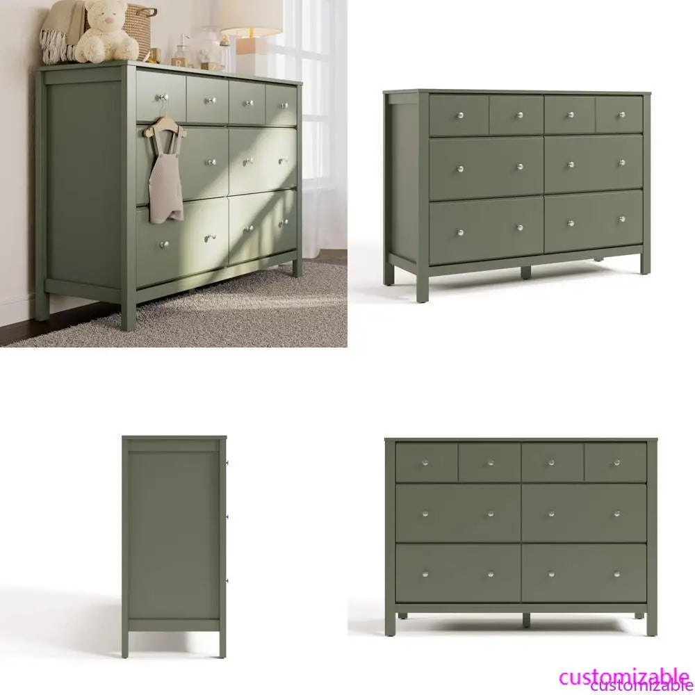 Six Drawer Dresser With Interlocking Design For Modern Storage