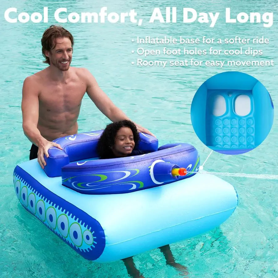 Inflatable Tank Pool Float With Water Gun