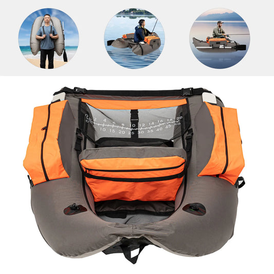 Portable Inflatable Fishing Boat Raft With Adjustable Backrest