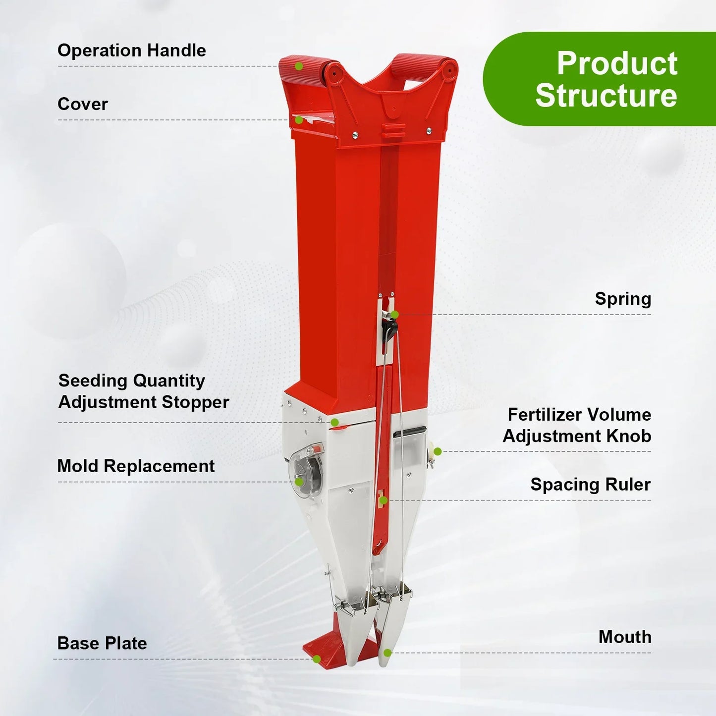 Twin-Hose Seed Drill Fertilizer Spreader Manual 3-Seed For Orchard Greenhouse