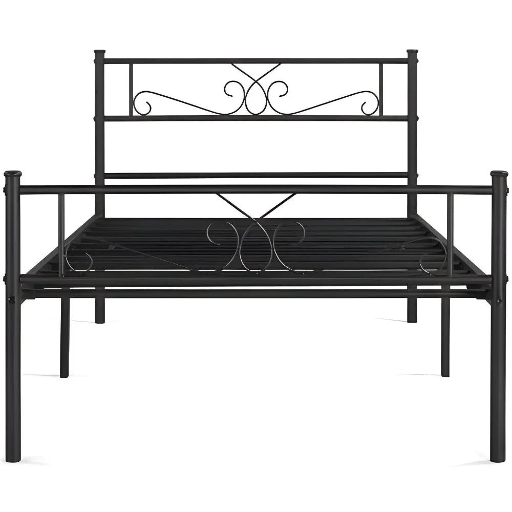 Platform Metal Bed Frame With Headboard And Footboard