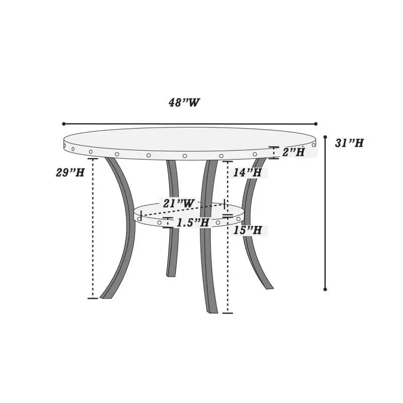 5-Piece Round Dining Set With Classic Table And Upholstered Chairs