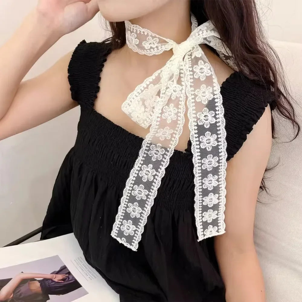 Harajuku Cotton Scarves For Women Stripe Long Neckerchief