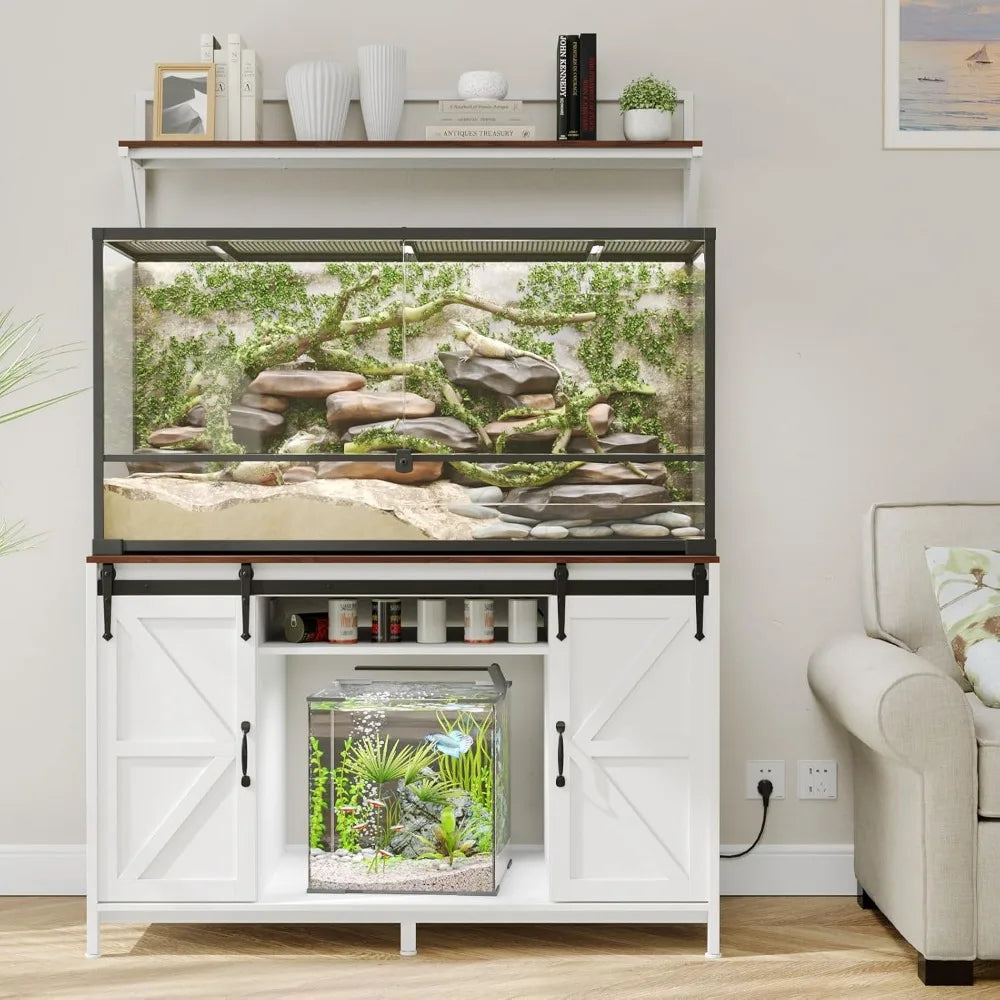 Farmhouse Reptile Tank Stand With Power Outlet Heavy Duty