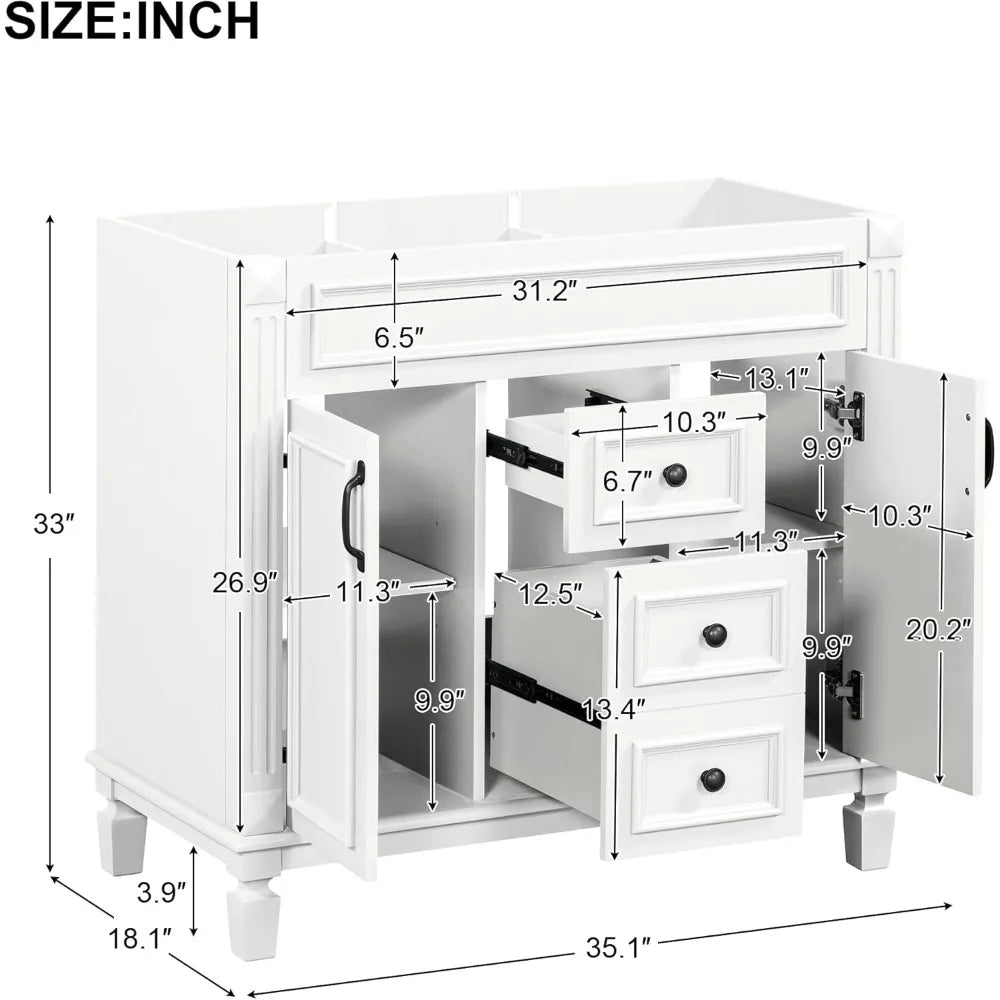ZHUXIANG Freestanding Bathroom Vanity Medicine Cabinet