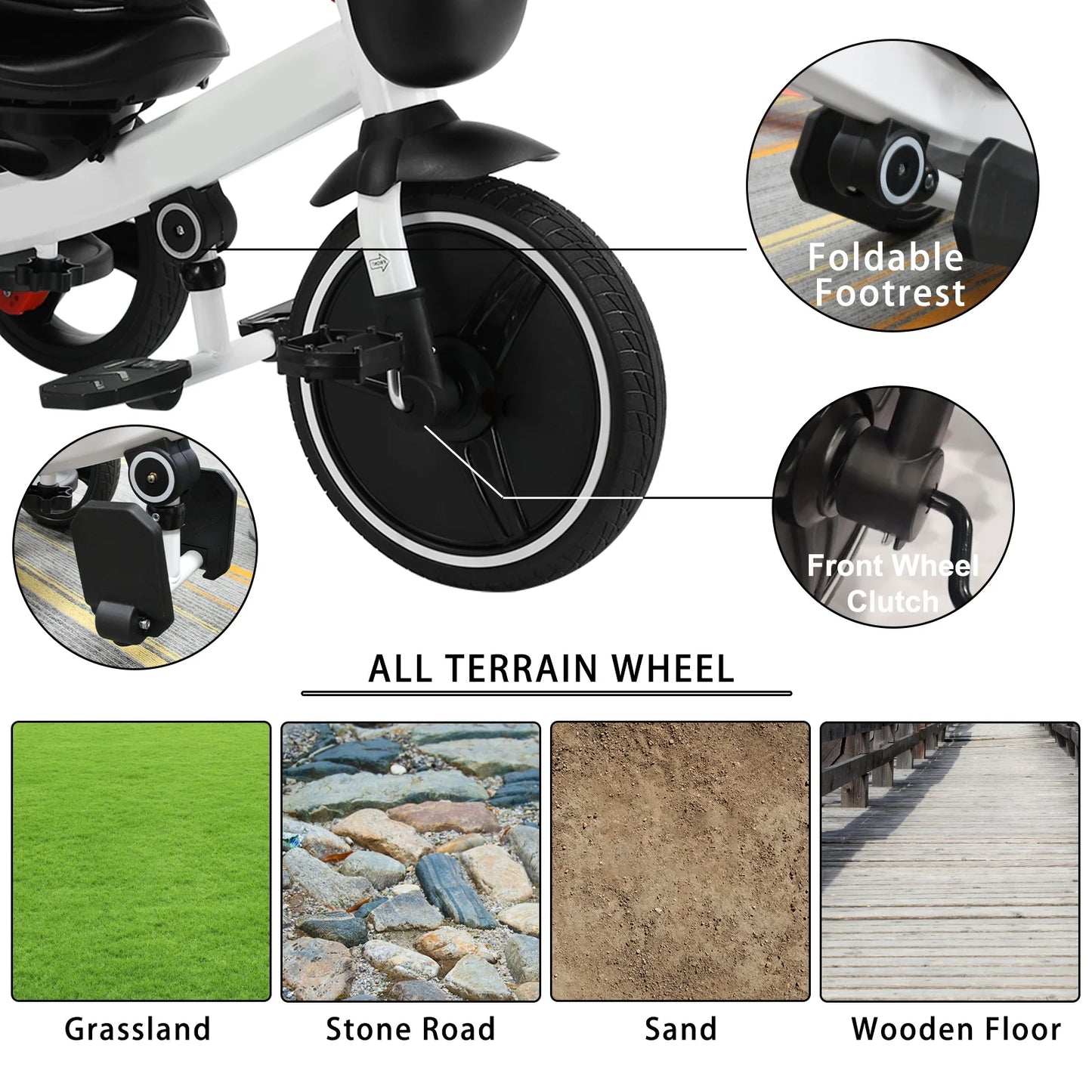 Ubravoo 5 In 1 Baby Stroller Tricycle For Ages 1 To 5