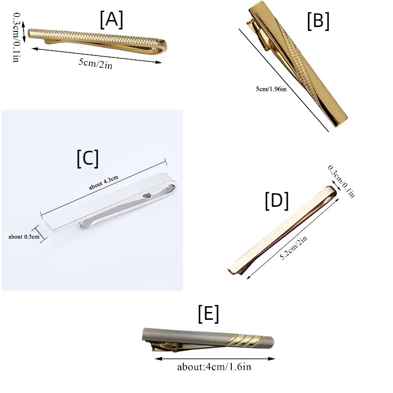Luxury Metal Tie Clip For Men Crystal Bar Clasp