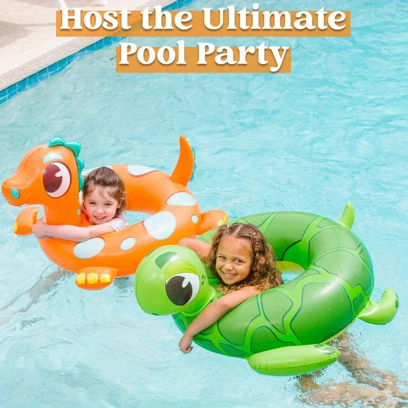 Joyfy 3Pack Inflatable Pool Floats Dinosaur Tubes for Kids
