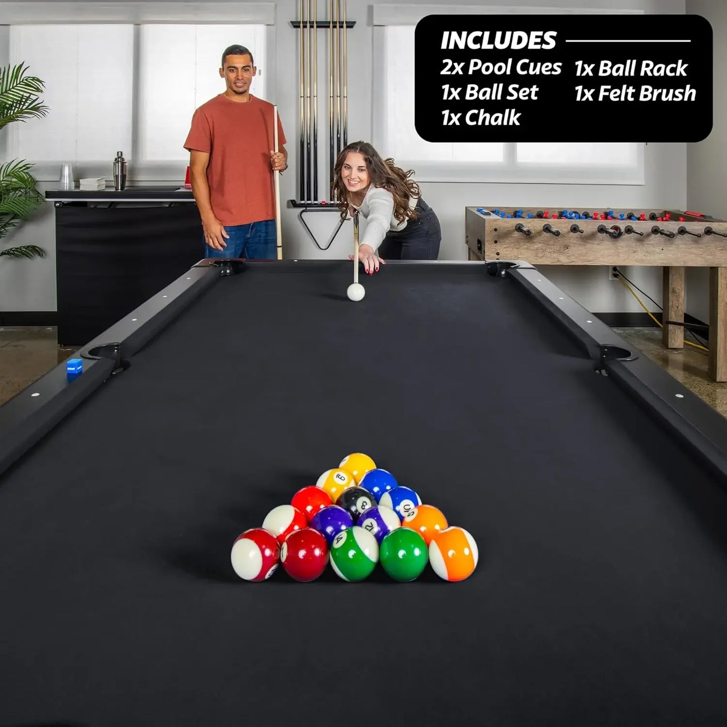 Portable Billiards Table With Full Ball Set And Cues