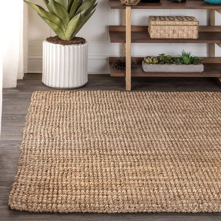 Pata Hand Woven Chunky Jute Natural Indoor Rug Bohemian Rustic