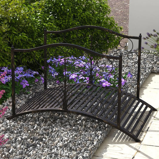 Hign-concerned Curved Outdoor Metal Decorative Garden Bridge