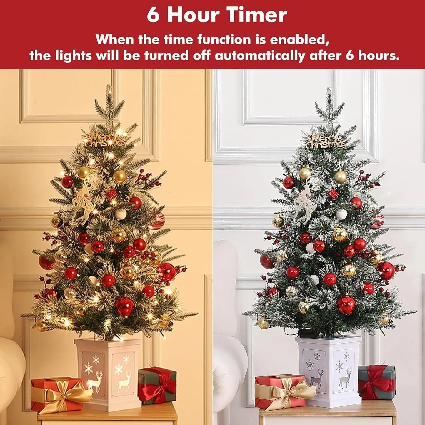 Pre-Lit Artificial Christmas Tree With 78 LED Lights for Home