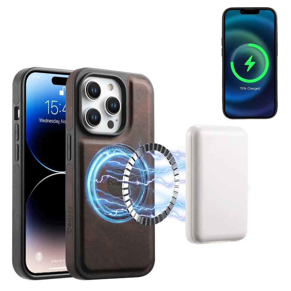 LICOERS Magnetic Leather MagSafe Case For iPhone 16 Pro Max