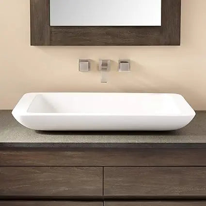 Alanna Resin Vessel Bathroom Sink Rectangular Design