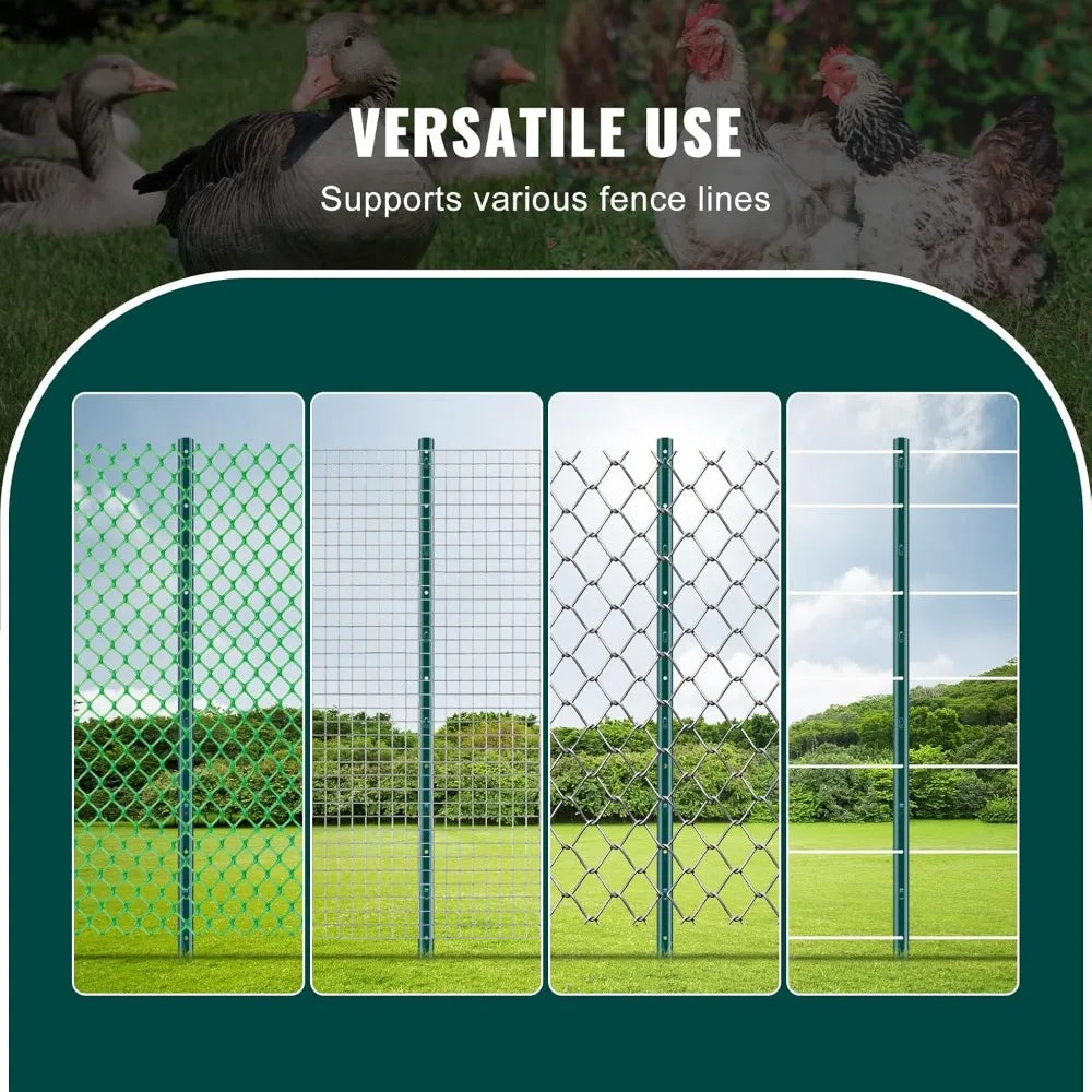 U-Channel Metal Fence Posts With Zip Ties And Clips