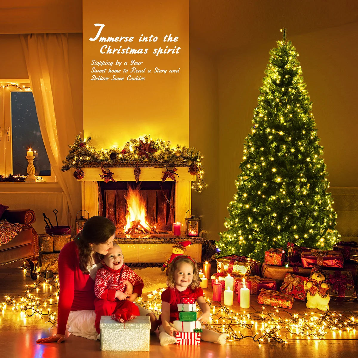 MULTIGOTE Pre-Lit Artificial Christmas Tree With 500 LED Lights