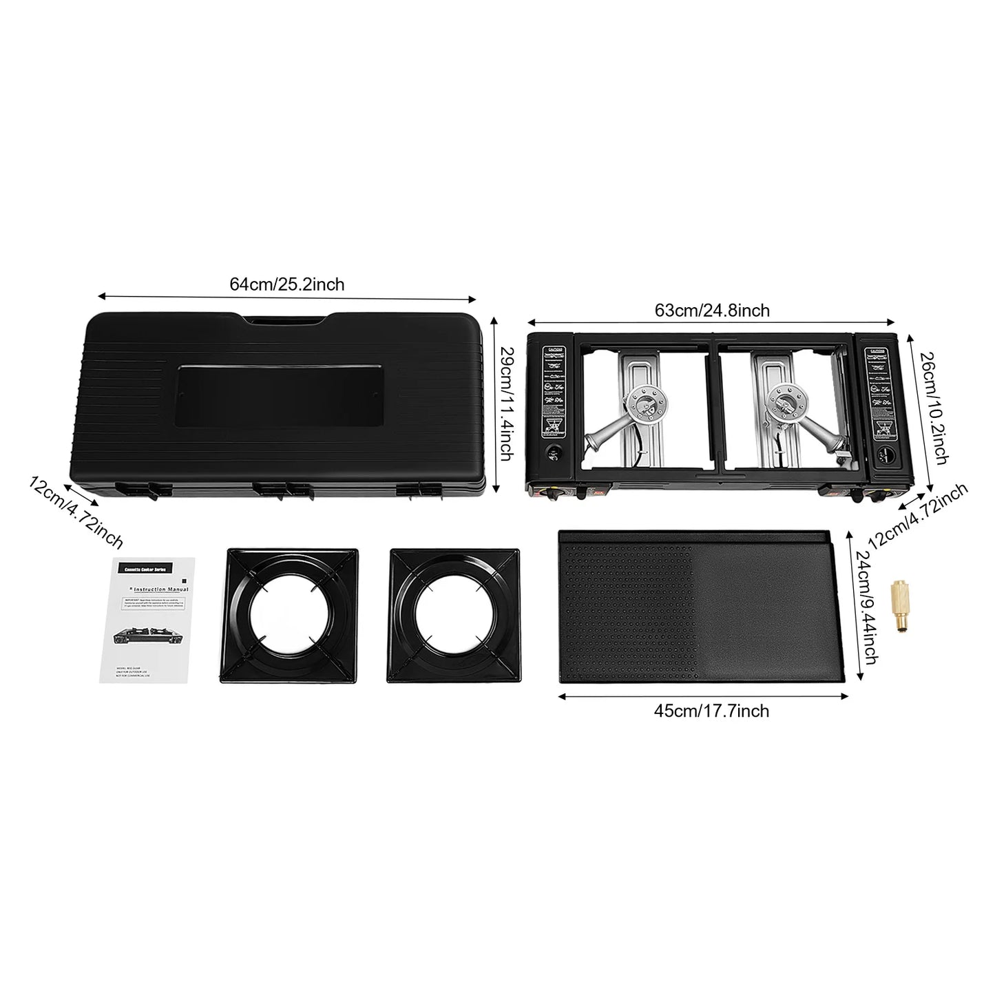 NONED 2500W Portable Camping Stove With Baking Tray And Case