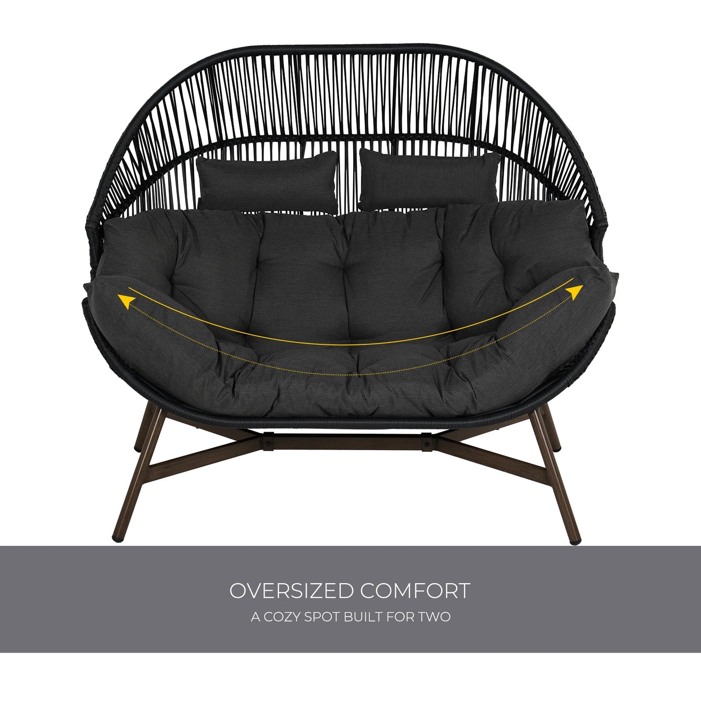 Grand Patio Outdoor Wicker Egg Chair With Cushion For Patio