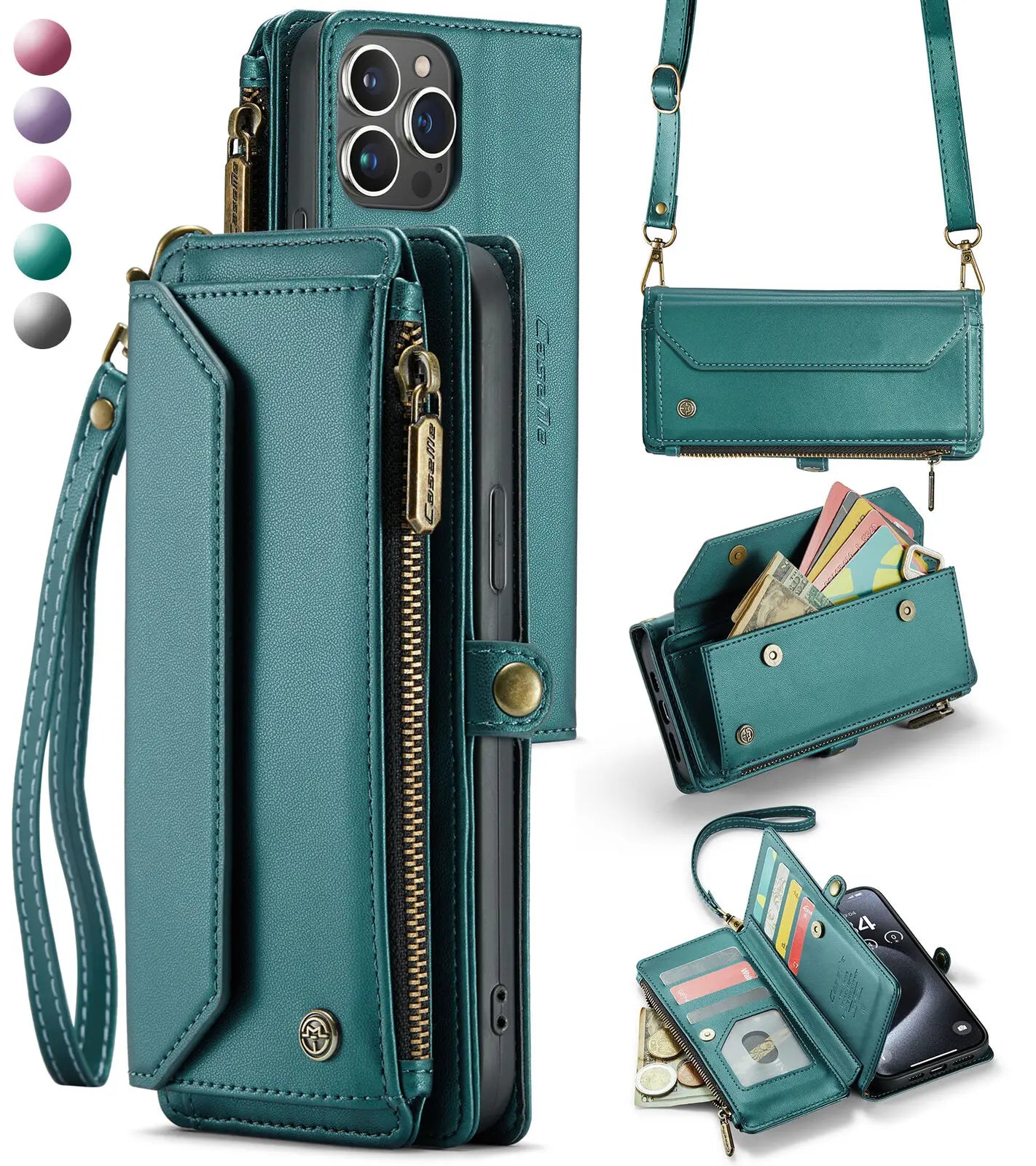 WeFor IPhone Wallet Crossbody Case Card Holder Pro Max