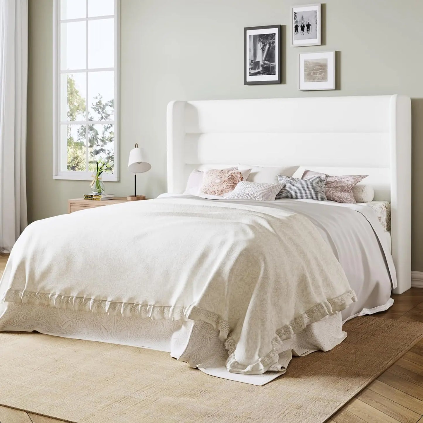 Queen Velvet Wingback Bed Frame With Under Bed Storage