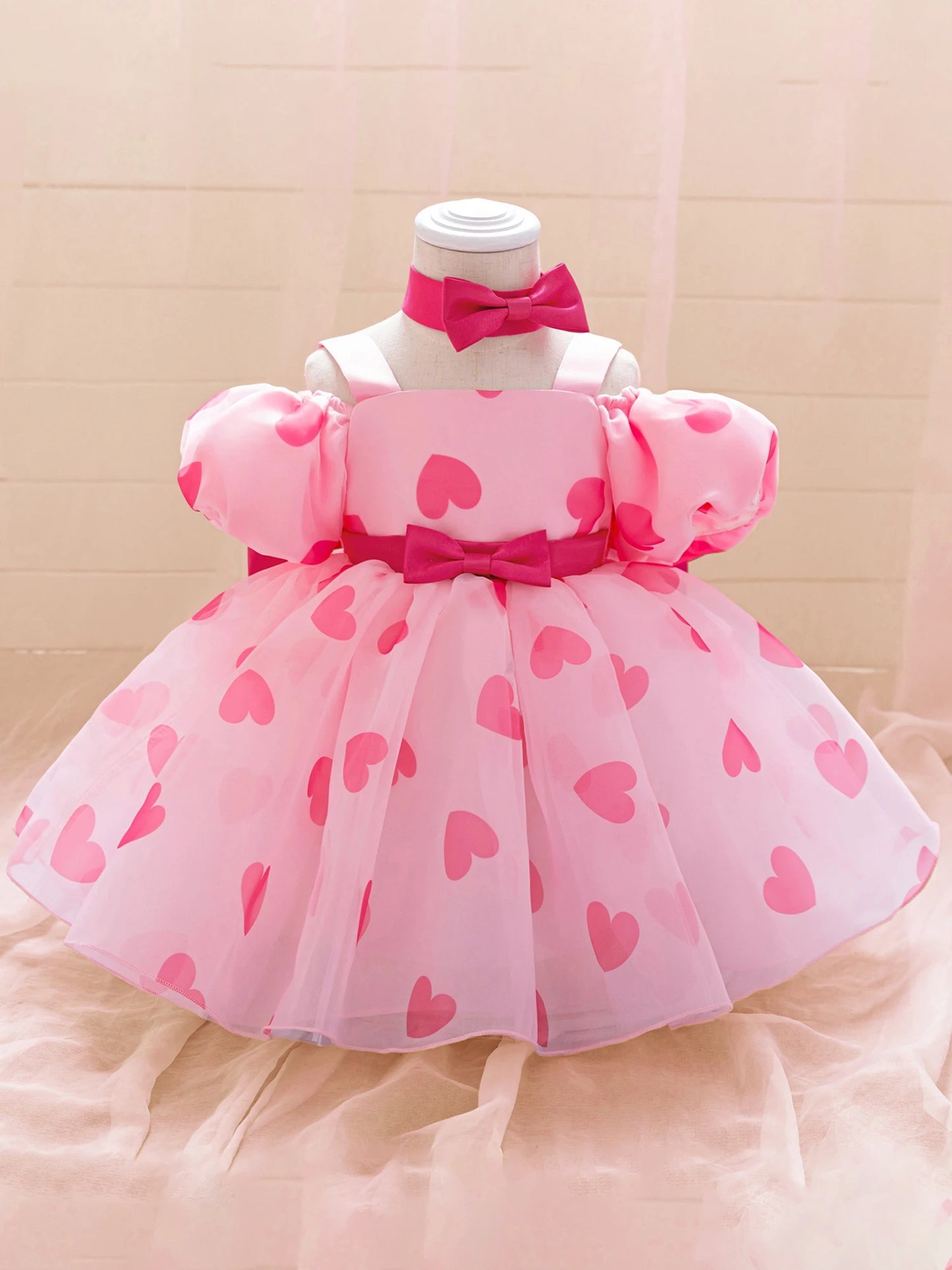 NONECN Infant Baby Girl Floral Lace Ruffle Tutu Dress Headband