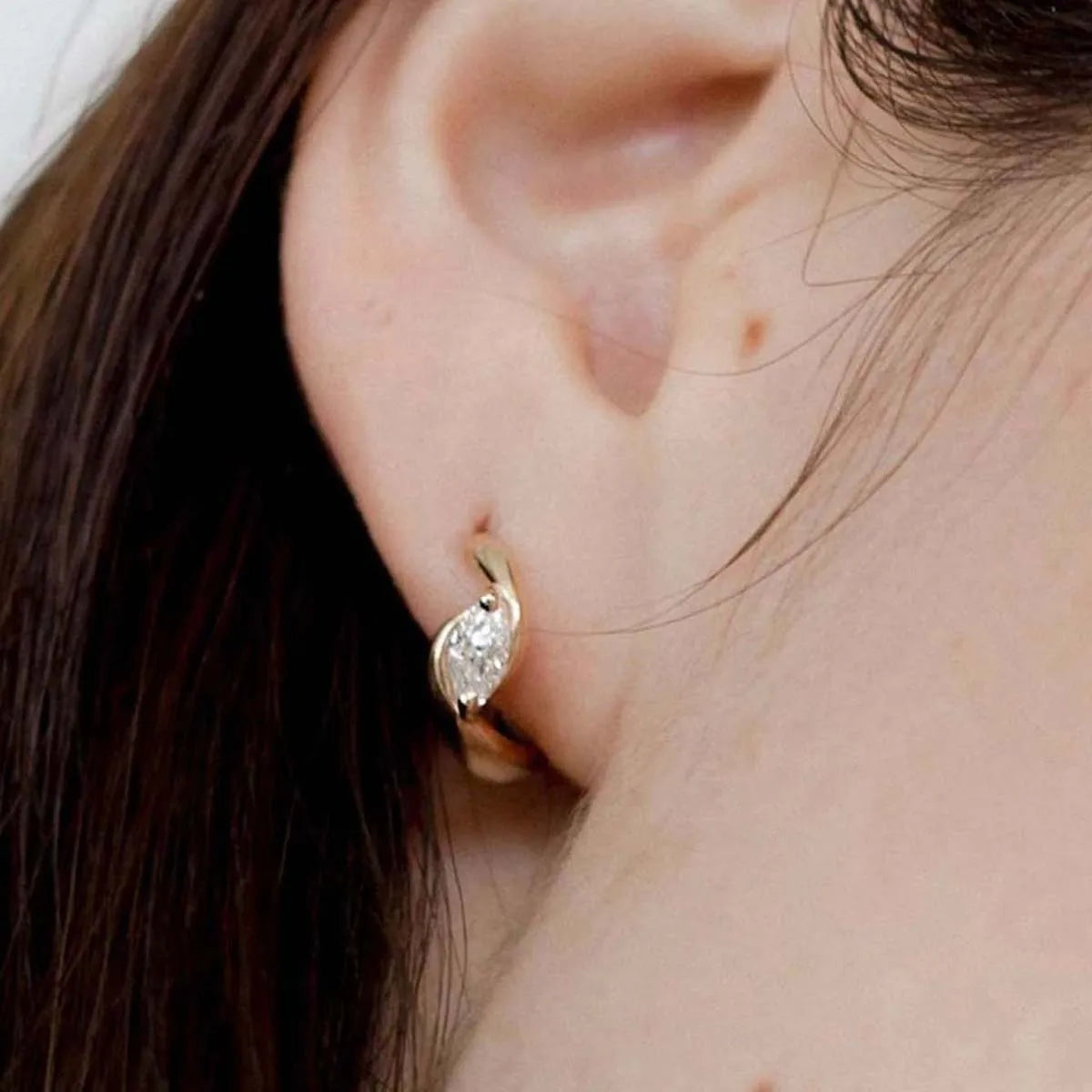 S925 Sterling Silver Moissanite Earrings Marquise Cut Design