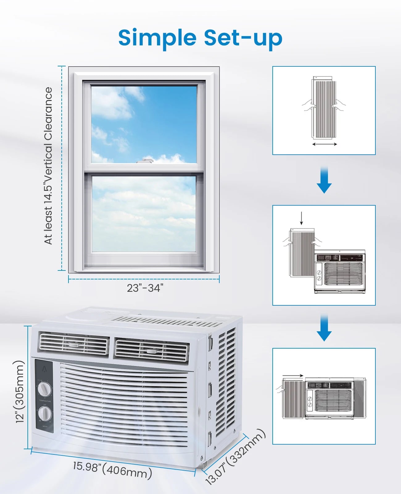 Acekool 5000 BTU Window Air Conditioner For Small Rooms