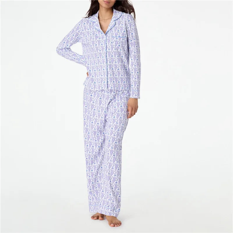 hirigin Women Pajama Set Cartoon Monkey Print Loungewear